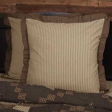 Farmhouse Star Ticking Stripe Fabric Euro Sham 26x26 VHC Brands - The Fox Decor